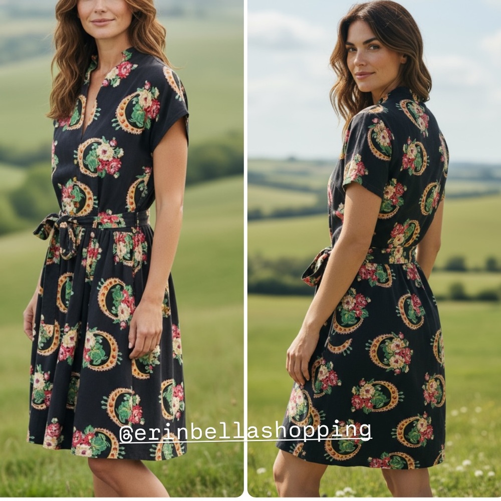 Lena Hoschek Sunny Day Belted Silk Dress